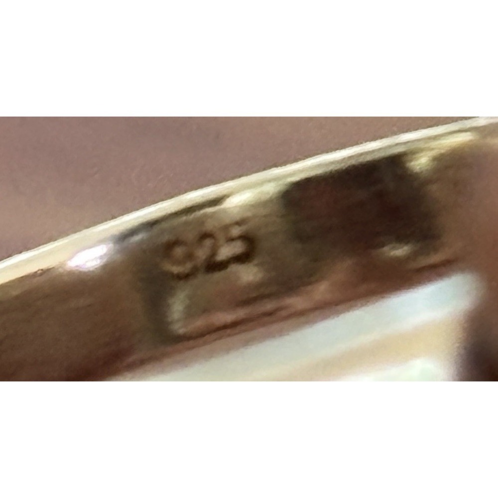 New Sterling Silver & Kingman Rose Dalia Square Ring Size 8 - Picture 3 of 6